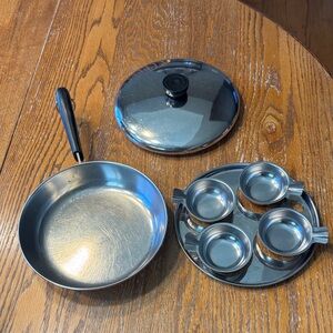 Pre 1968 Revere Copper 2363973 pan and egg poacher EUC